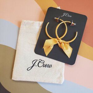 🌞 Yellow Ribbon Tie Wrapped Gold Hoops Classic